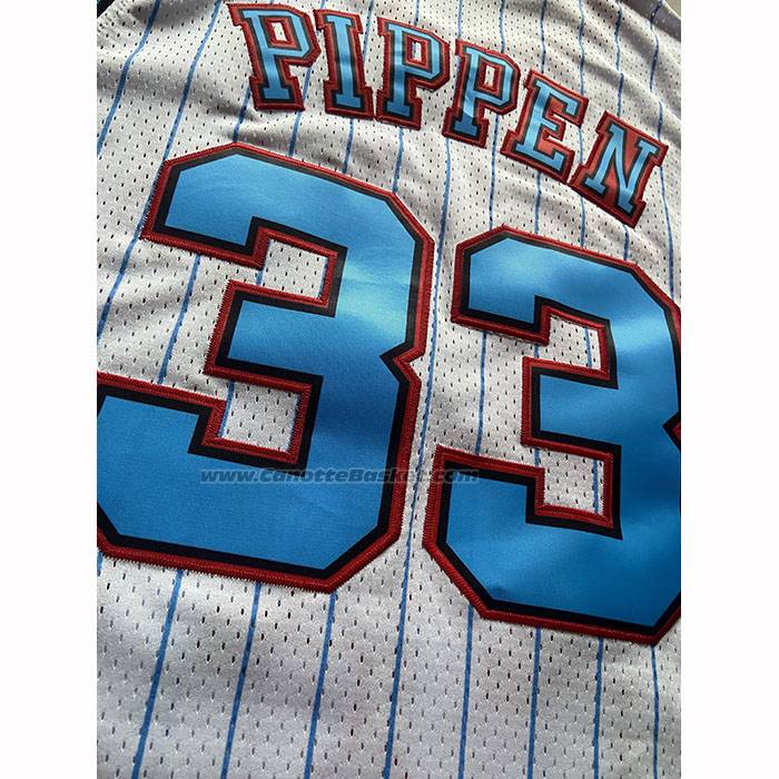 Maglia Chicago Bulls Scottie Pippen No 33 Mitchell & Ness 1997-98 Bianco1